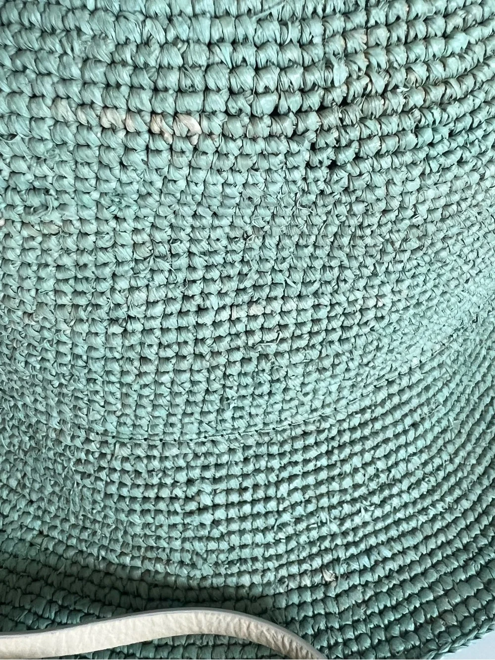 {Catarzi 1910} Brand New Cloche Bucket Hat in Rafia Crochet Verde